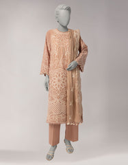 BROWN LAWN EMBROIDERED UNSTITCHED 3PC