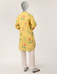 YELLOW LAWN PRINTED KURTI