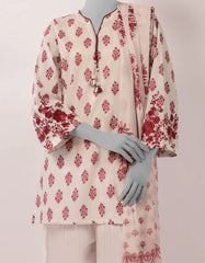 WHITE LAWN EMBROIDERED STITCHED 3PC