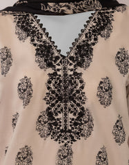 BEIGE LAWN EMBROIDERED STITCHED 3PC