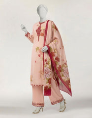 PINK EMBROIDERED STITCHED 3PC