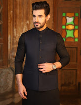 NAVY BLUE SUITING WAISTCOAT | JJVC-27381-R2