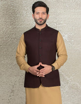 DARK MAROON SUITING WAISTCOAT | JJVC-27384-R2