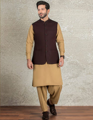 DARK MAROON SUITING WAISTCOAT | JJVC-27384-R2
