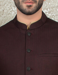 DARK MAROON SUITING WAISTCOAT | JJVC-27384-R2