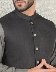 GREY SUITING WAISTCOAT | JJVC-27385-R2