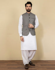GREY BLENDED WAISTCOAT | JJVC-27420