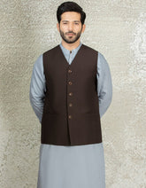 CHOCOLATE BROWN WAISTCOAT | JJVC-27426