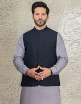 BLUE BLENDED WAISTCOAT | JJVC-27427