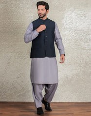 BLUE BLENDED WAISTCOAT | JJVC-27427