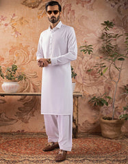 WHITE BLENDED KAMEEZ SHALWAR | JJKS-S-30727-R10-AP