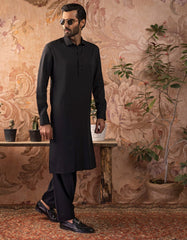 BLACK BLENDED KAMEEZ SHALWAR | JJKS-S-30729-R17-AP