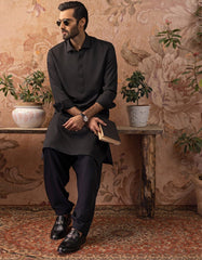 BLACK BLENDED KAMEEZ SHALWAR | JJKS-S-30729-R15-AP