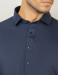 NAVY BLUE BLENDED KAMEEZ SHALWAR | JJKS-S-30779-R17-AP