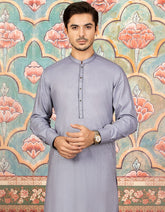 LIGHT GREY BLENDED KAMEEZ SHALWAR | JJKS-S-32505