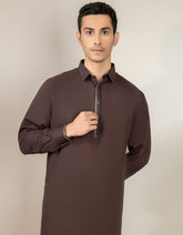 COFFEE BROWN BLENDED KAMEEZ SHALWAR | JJKS-S-32530