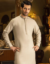 LIGHT OLIVE BLENDED KAMEEZ SHALWAR | JJKS-S-32531