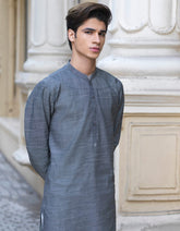 GREY COTTON SILK KURTA | JJK-S-32534