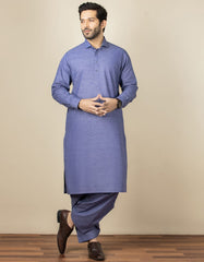 INK BLUE BLENDED KAMEEZ SHALWAR | JJKS-S-32544