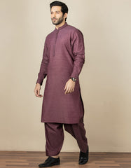 DARK PURPLE BLENDED KAMEEZ SHALWAR | JJKS-S-32545