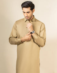 KHAKI COTTON KAMEEZ SHALWAR | JJKS-S-32556