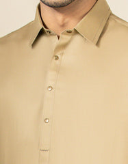 KHAKI COTTON KAMEEZ SHALWAR | JJKS-S-32556