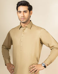 KHAKI COTTON KAMEEZ SHALWAR | JJKS-S-32556