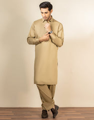 KHAKI COTTON KAMEEZ SHALWAR | JJKS-S-32556