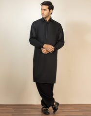 BLACK COTTON KAMEEZ SHALWAR | JJKS-S-32557
