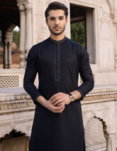 BLACK COTTON KURTA | JJK-S-32561