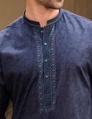 CHARCOAL GREY COTTON KURTA | JJK-S-32563
