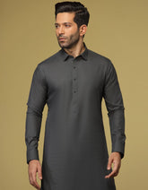 GREYISH GREEN BLENDED KAMEEZ SHALWAR | JJKS-S-32578