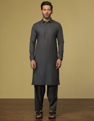 GREYISH GREEN BLENDED KAMEEZ SHALWAR | JJKS-S-32578