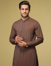 COFFEE BROWN COTTON KAMEEZ SHALWAR | JJKS-S-32594