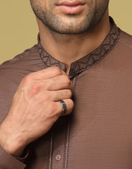 COFFEE BROWN COTTON KAMEEZ SHALWAR | JJKS-S-32594