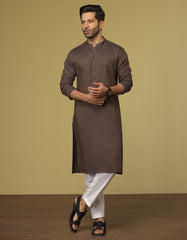 BROWN COTTON KURTA | JJK-S-32596