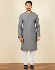 WOOD GREY COTTON KURTA | JJK-S-32597