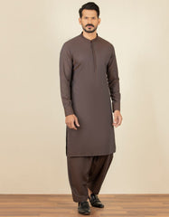 RUST BROWN COTTON KAMEEZ SHALWAR | JJKS-S-32598