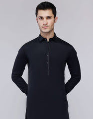 BLACK COTTON KAMEEZ SHALWAR | JJKS-A-33038