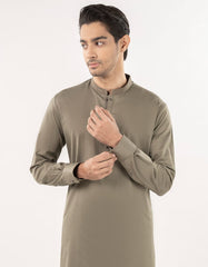 DULL GREEN COTTON KAMEEZ SHALWAR | JJKS-A-33052