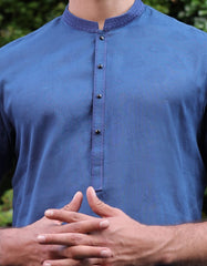 BLUE COTTON KURTA | JJK-S-33063