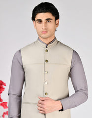 BEIGE PLAIN WAISTCOAT