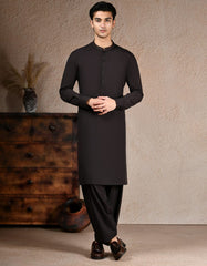DARK BROWN BLENDED KAMEEZ SHALWAR | JJKS-A-33199