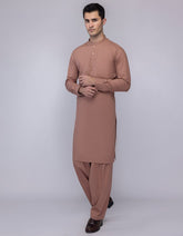 BRICK BROWN COTTON KAMEEZ SHALWAR | JJKS-A-33203
