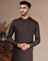 BROWN BLENDED KAMEEZ SHALWAR | JJKS-A-33217