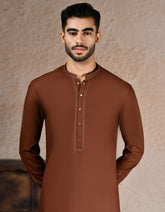 BROWN BLENDED SEMI-FORMAL KURTA TROUSERS