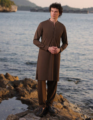 BROWN BLENDED KAMEEZ SHALWAR | JJKS-A-33234