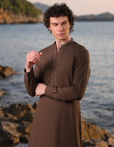 BROWN BLENDED KURTA TROUSER | JJKP-A-33234