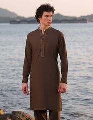 BROWN BLENDED KURTA TROUSER | JJKP-A-33234