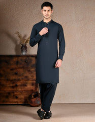 BLUE COTTON KAMEEZ SHALWAR | JJKS-A-33250